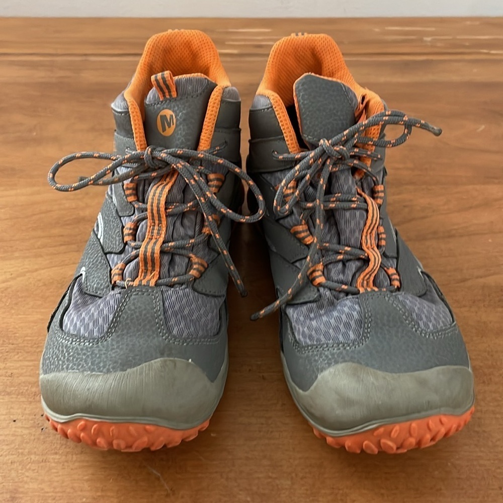 Merrell Chameleon Hiker Hiking Shoes Grey Orange Size 5 - Picture 2 of 14